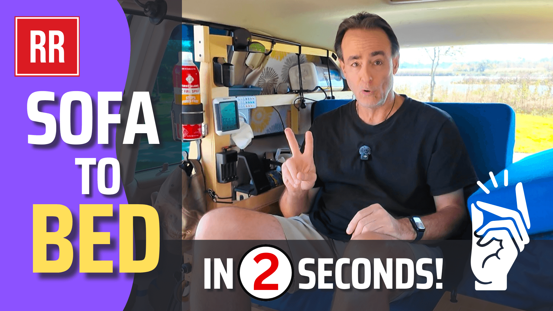 Quick FOLDING SOFA BED Revolutionizes DIY VanLife ~ Bench to Bed in 2 Seconds!